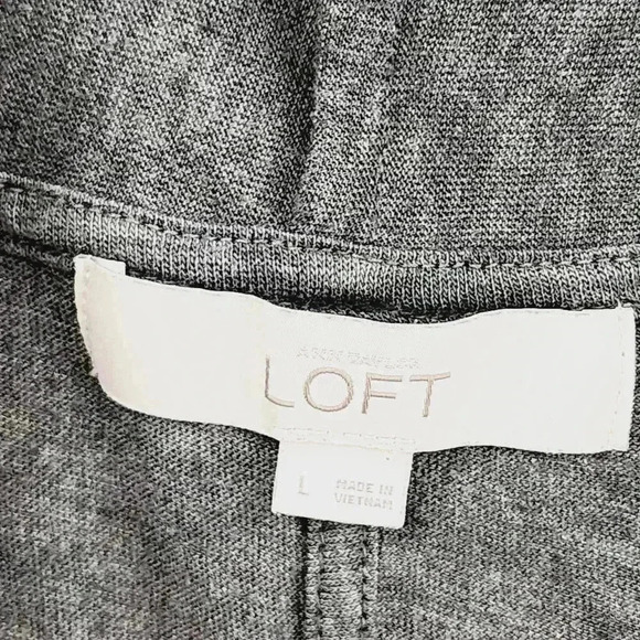 Loft Open front Cardigan Women's L Gray Lightweight - Picture 3 of 5